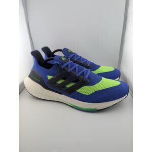 Adidas Ultra Boost 21 Mens Size 11.5 Sonic Ink Blue Screaming Green Clean Shoes